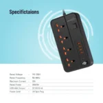 چندراهی برق 4 پریز پرودو PB-FWCH034 - Image 2